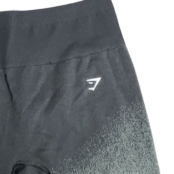 Gym Shark Womens Size Small Black Grey Adapt Ombre Seamless Cycling Shorts - Picture 2 of 5